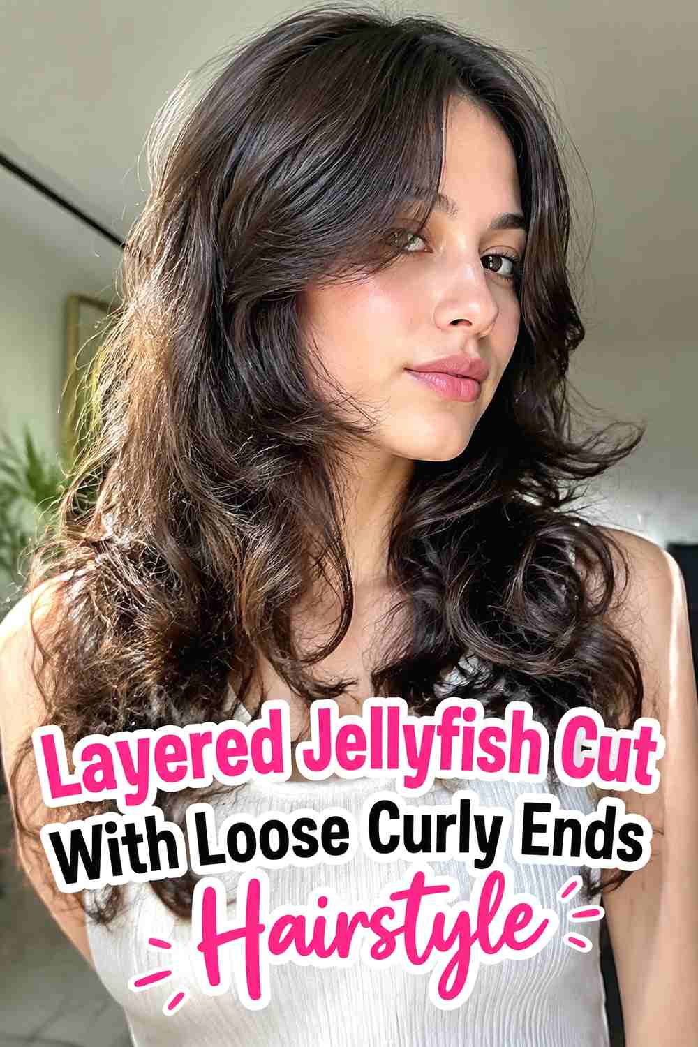 3. Layered Jellyfish Cut With Loose Curly Ends Hairstyle