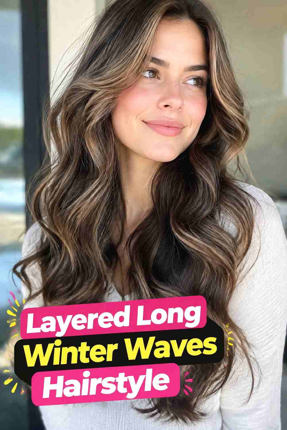 13. Layered Long Winter Waves Hairstyle