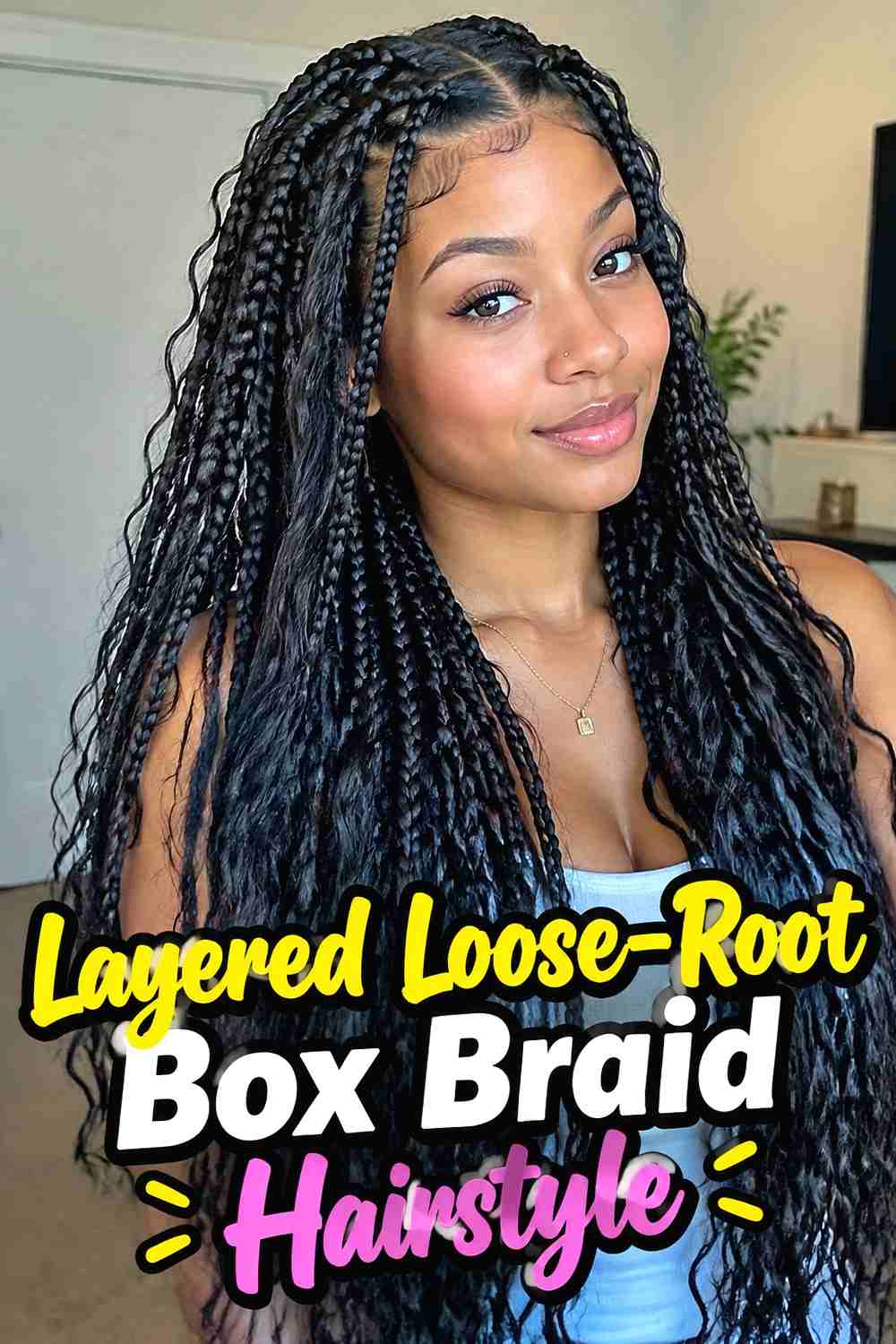 19. Layered Loose Root Box Braid Hairstyle
