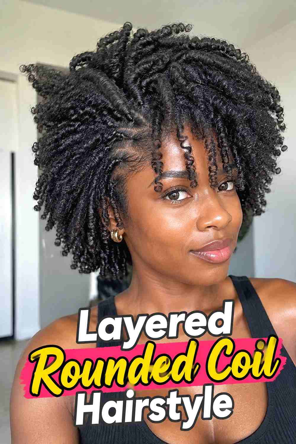 9. Layered Rounded Coil Hairstyle