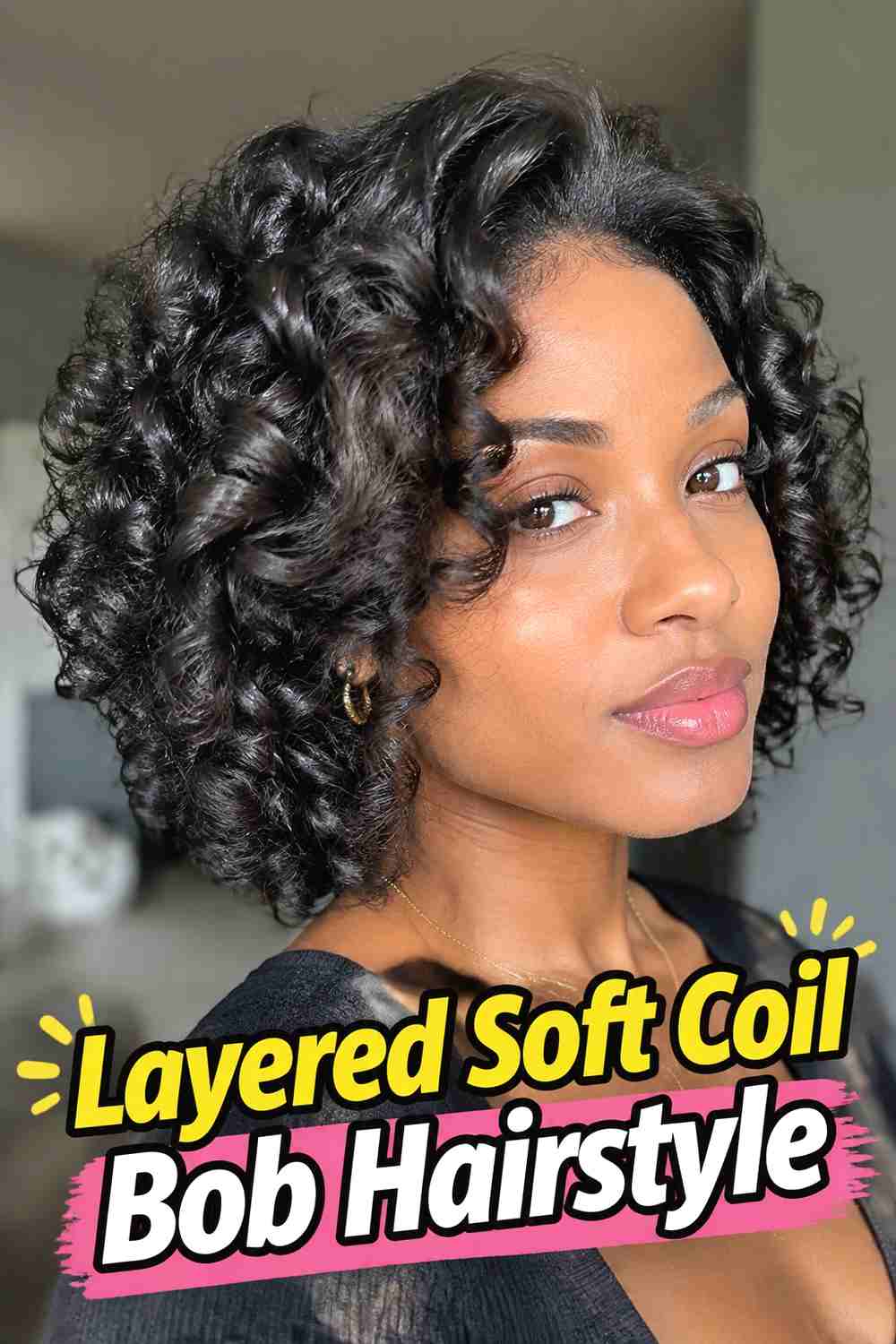 5. Layered Soft Coil Bob Hairstyle