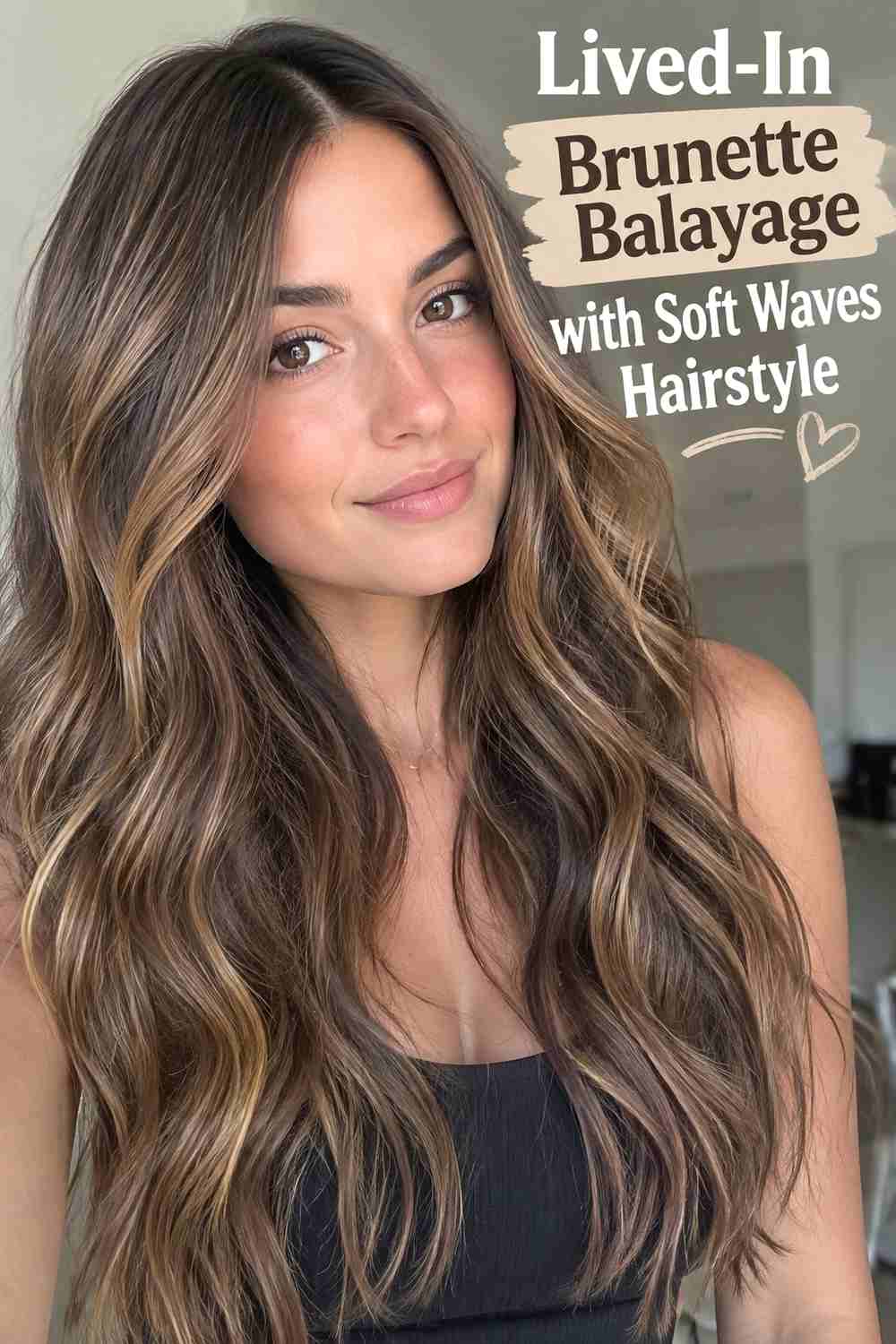 11. Lived In Brunette Balayage With Soft Waves Hairstyle