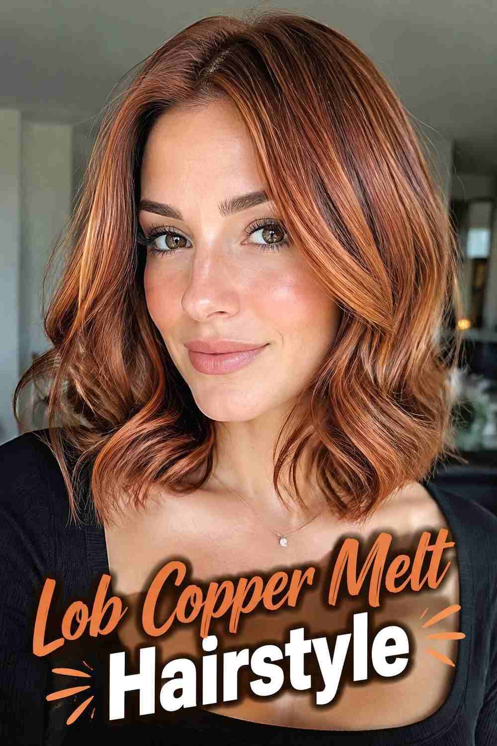 13. Lob Copper Melt Hairstyle