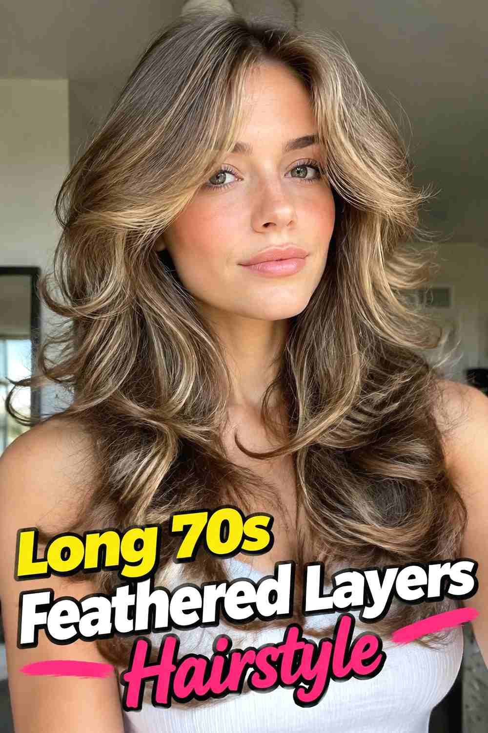 3. Long 70s Feathered Layers Hairstyle