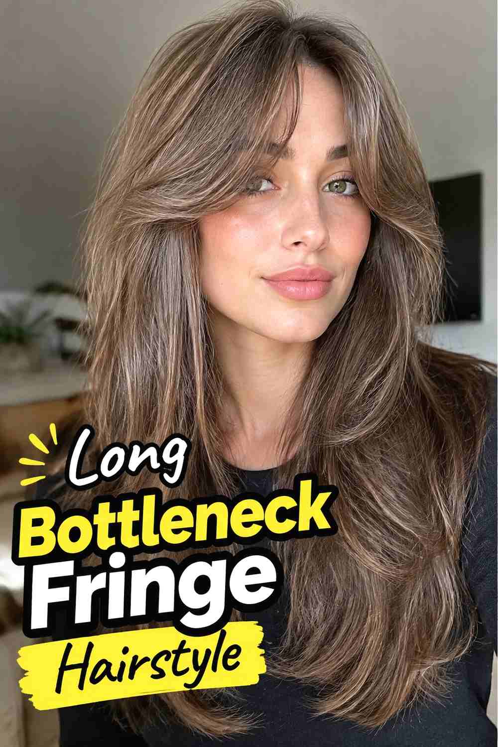3. Long Bottleneck Fringe Hairstyle