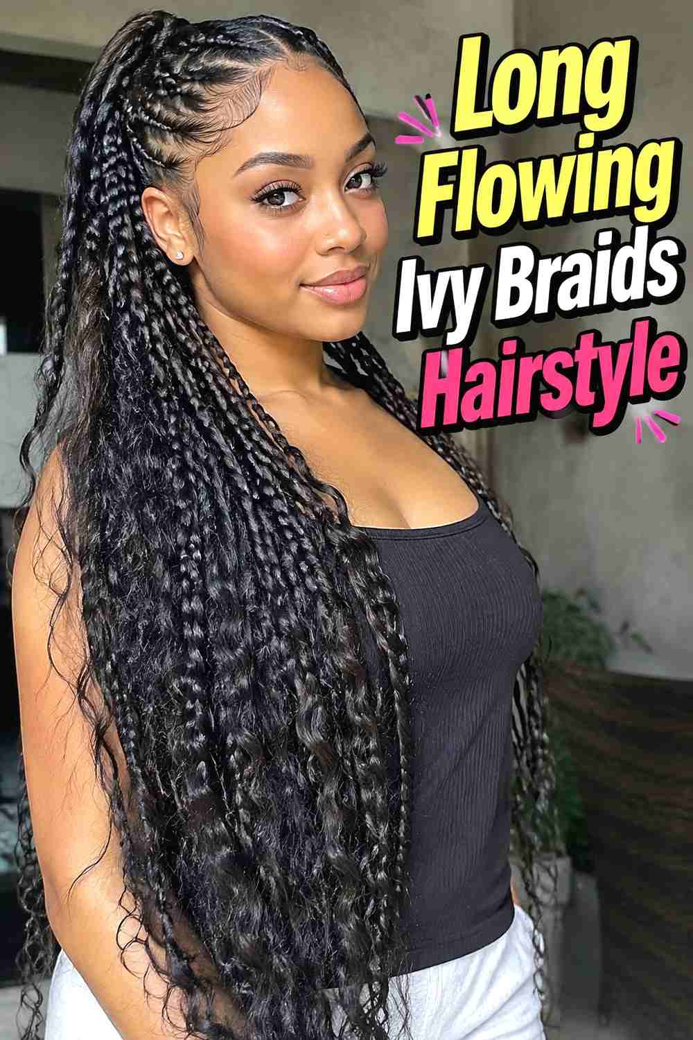 4. Long Flowing Ivy Braids Hairstyle