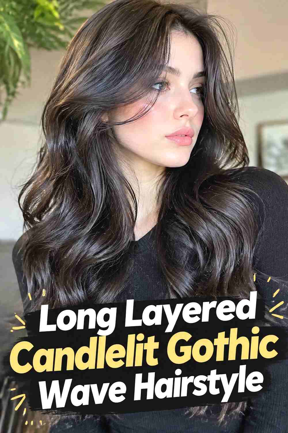 11. Long Layered Candlelit Gothic Wave Hairstyle