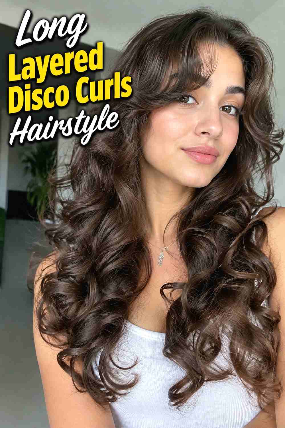 13. Long Layered Disco Curls Hairstyle