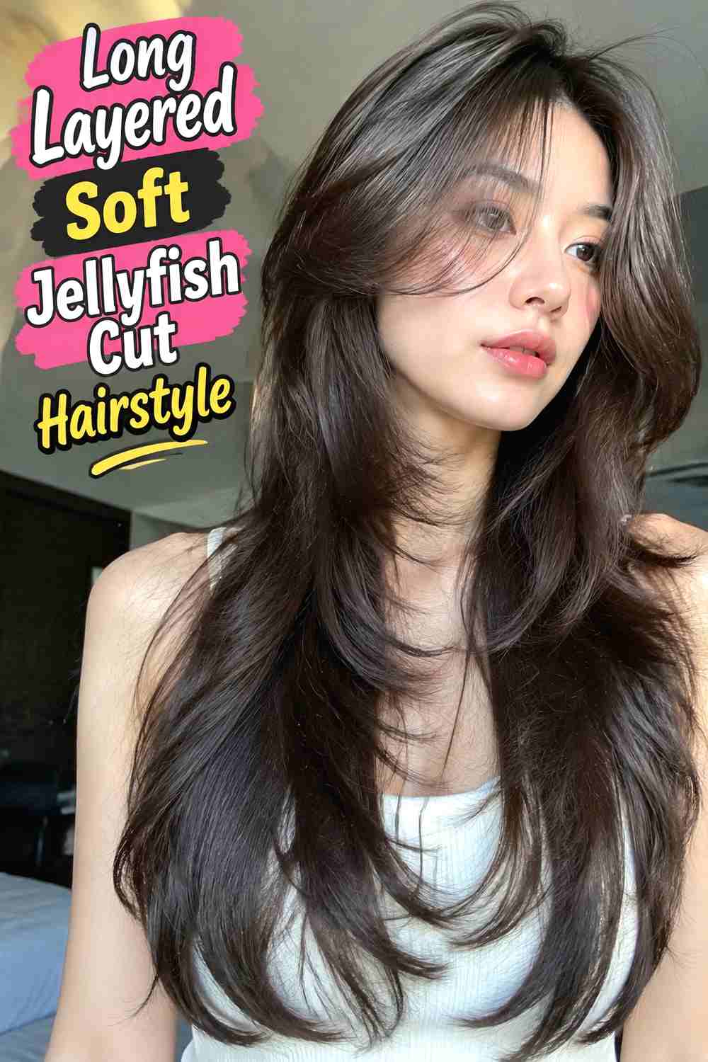 4. Long Layered Soft Jellyfish Cut Hairstyle