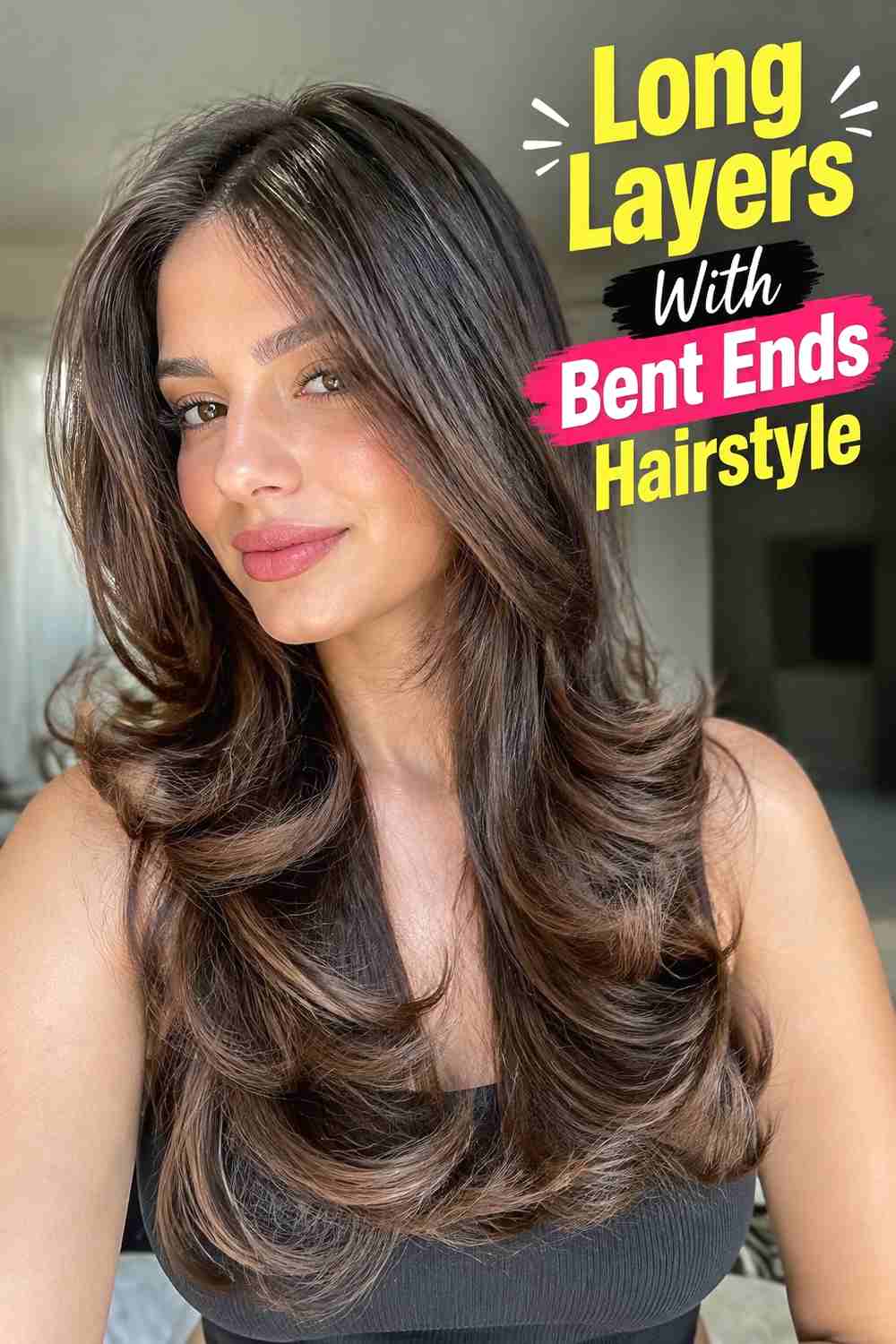 6. Long Layers With Bent Ends Hairstyle