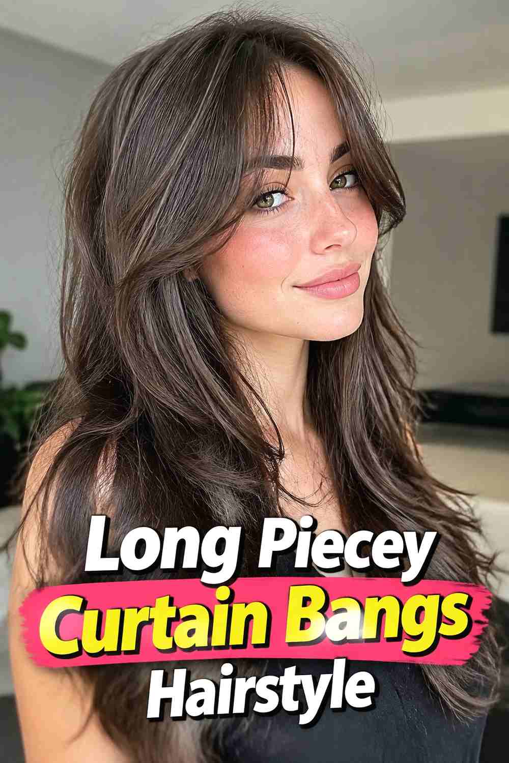 3. Long Piecey Curtain Bangs Hairstyle