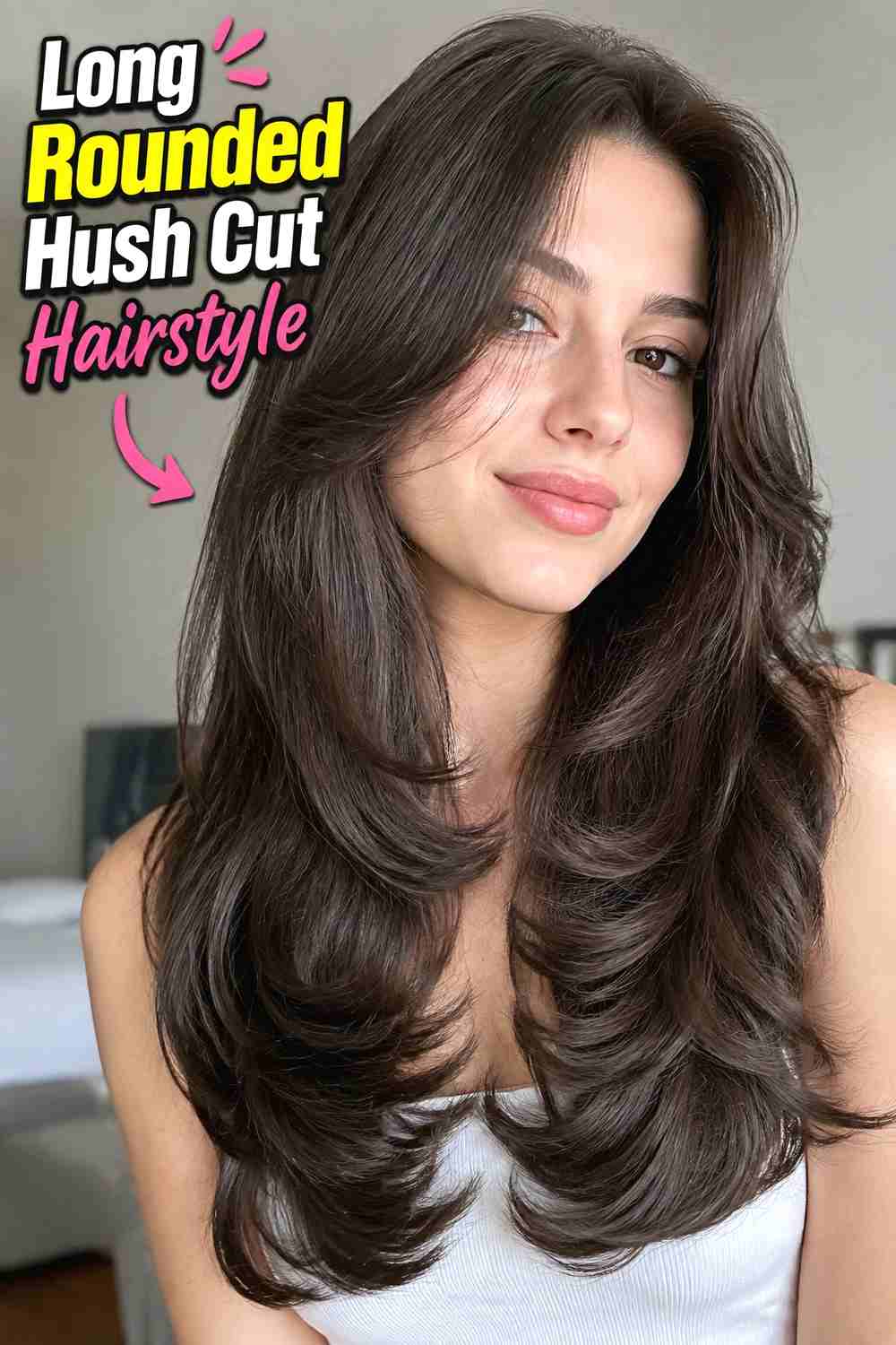 9. Long Rounded Hush Cut Hairstyle