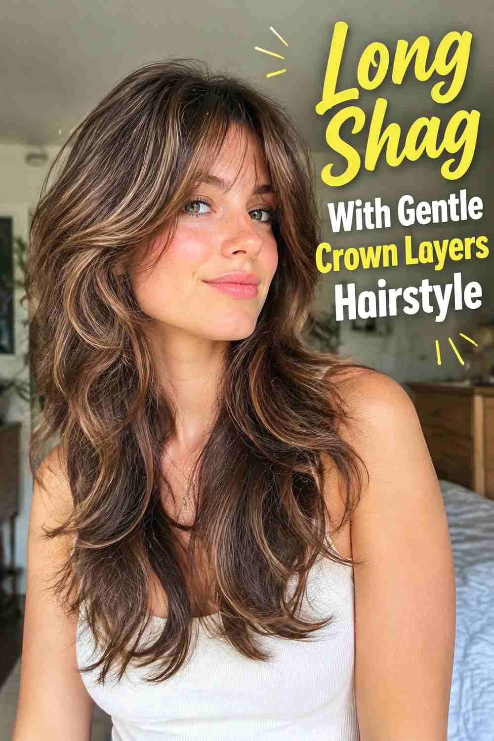 12. Long Shag With Gentle Crown Layers Hairstyle
