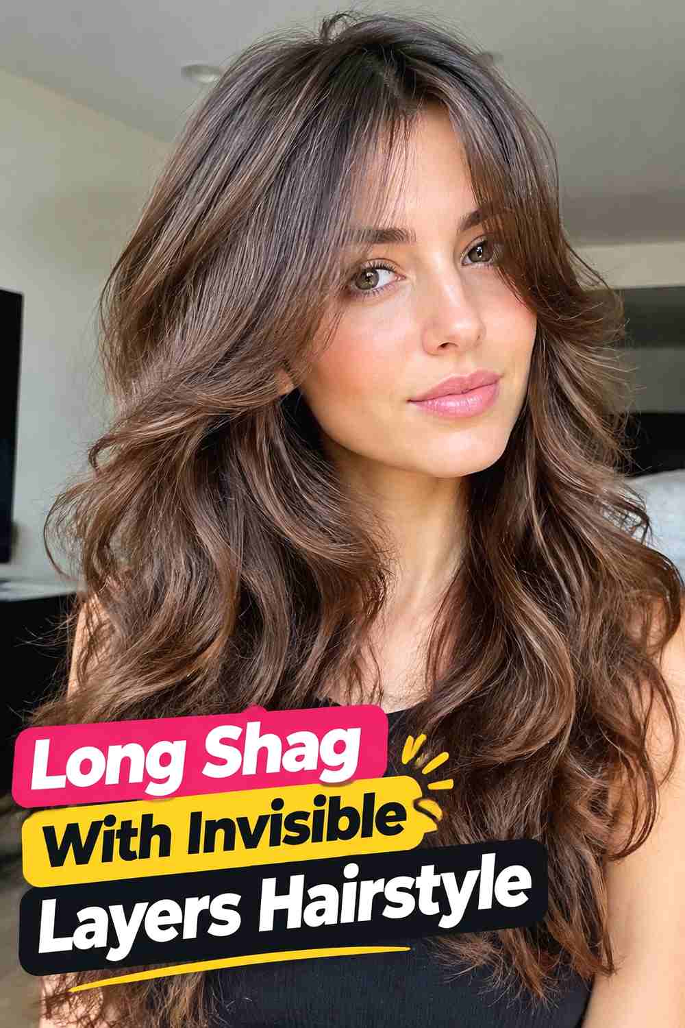 6. Long Shag With Invisible Layers Hairstyle