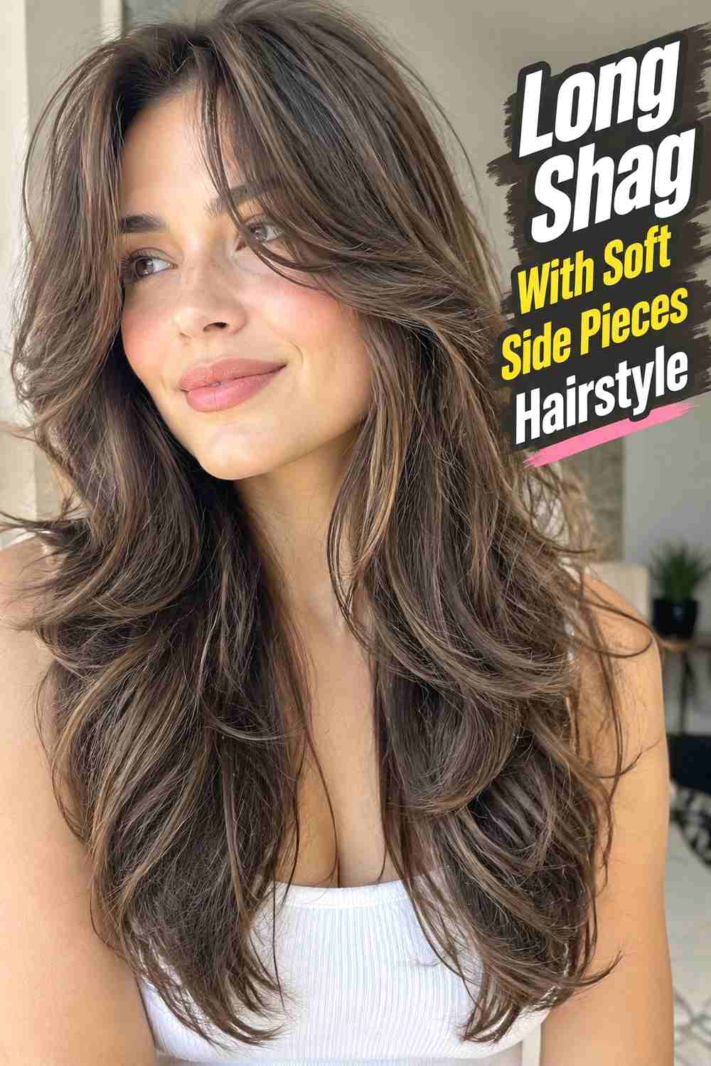 16. Long Shag With Soft Side Pieces Hairstyle