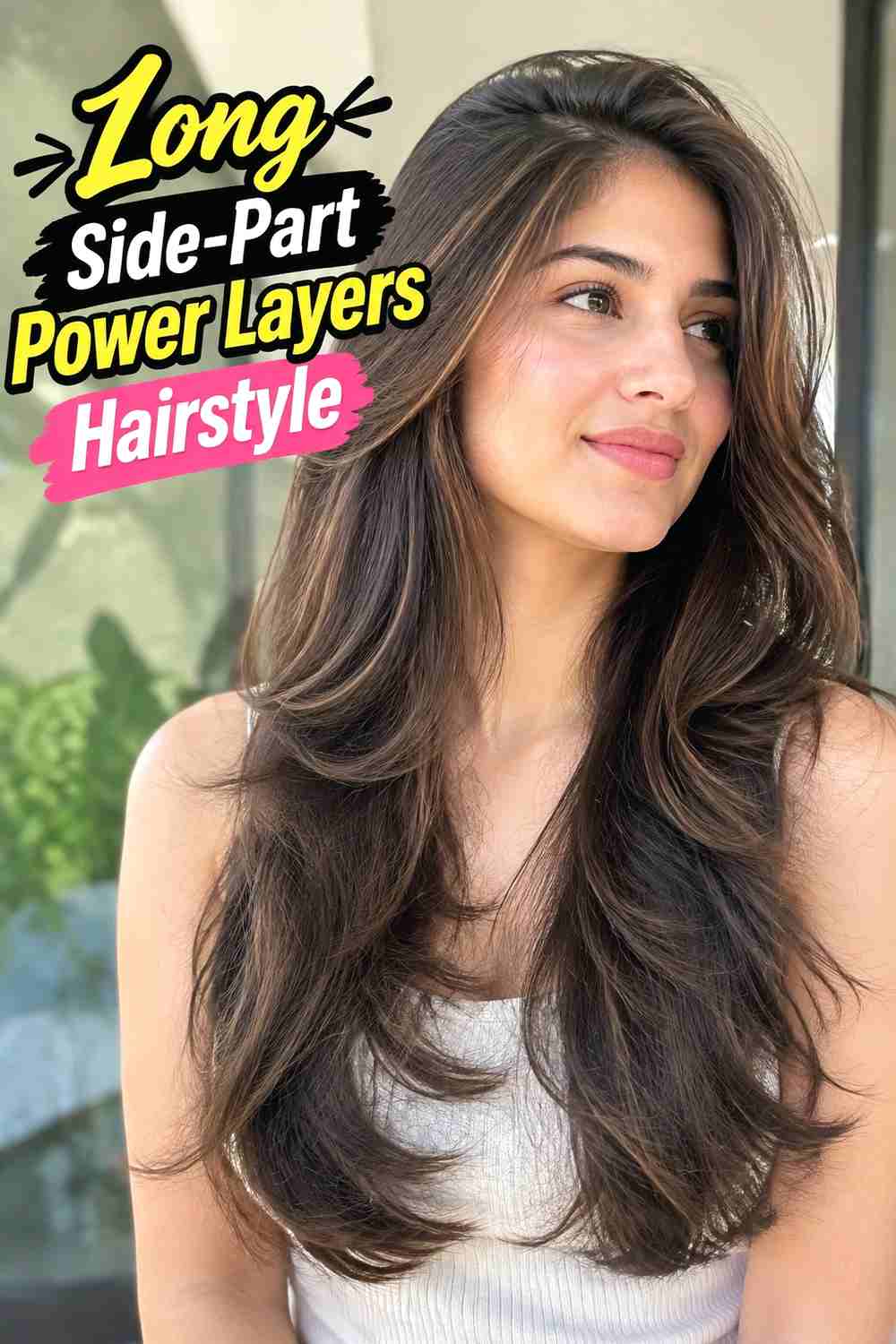 12. Long Side Part Power Layers Hairstyle