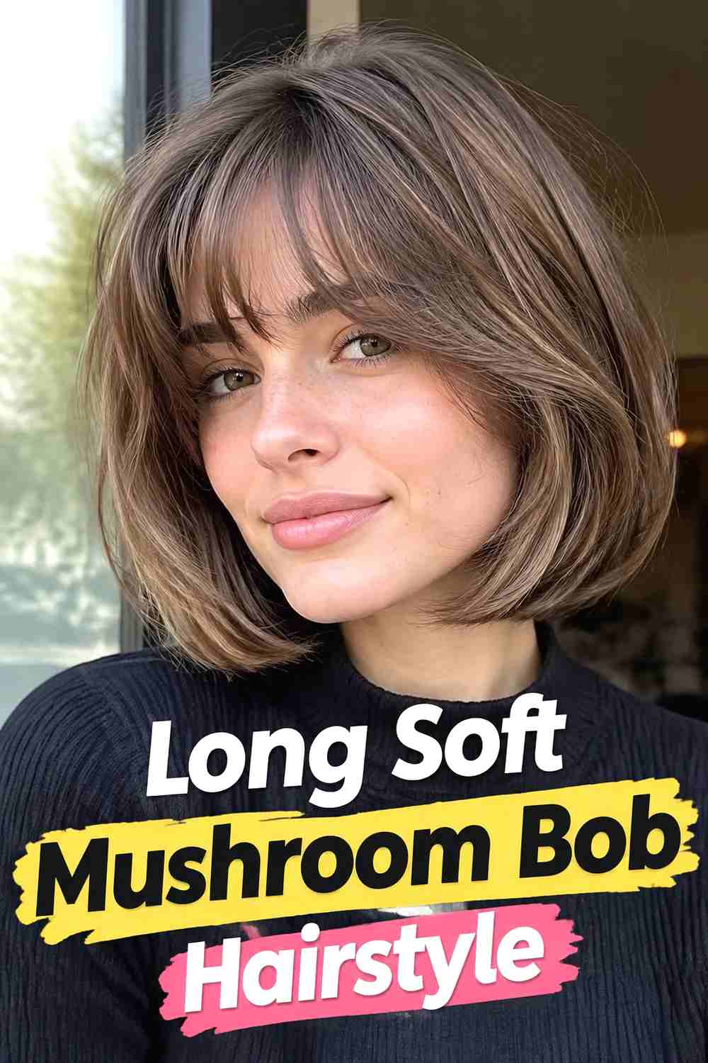 18. Long Soft Mushroom Bob Hairstyle