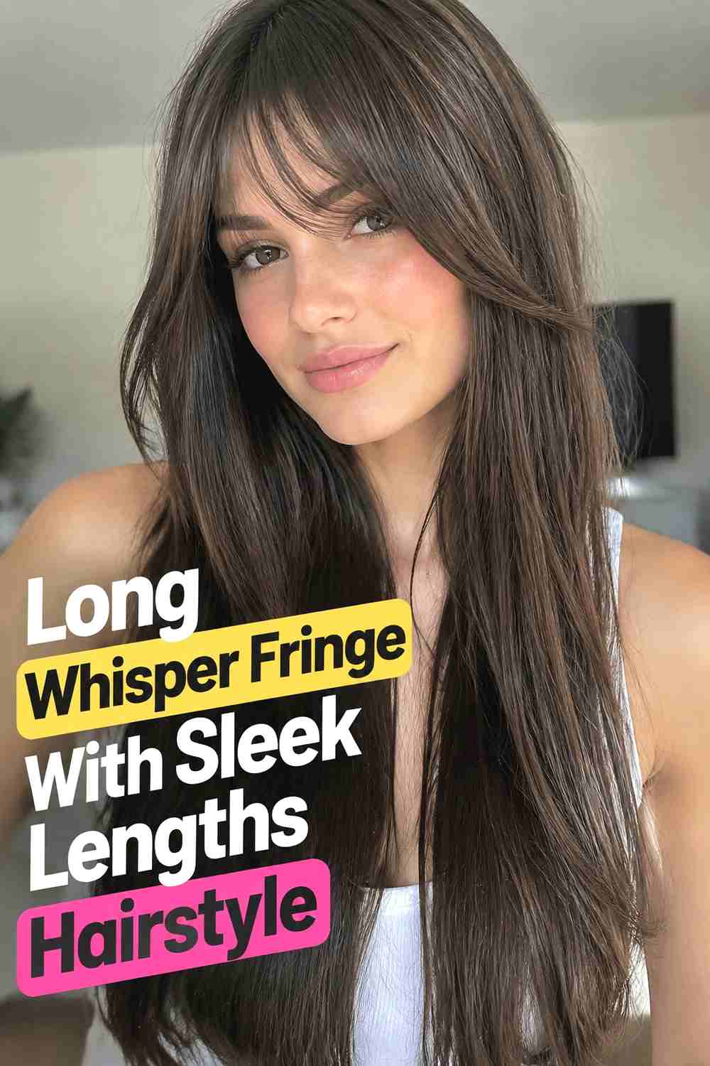 12. Long Whisper Fringe With Sleek Lengths Hairstyle