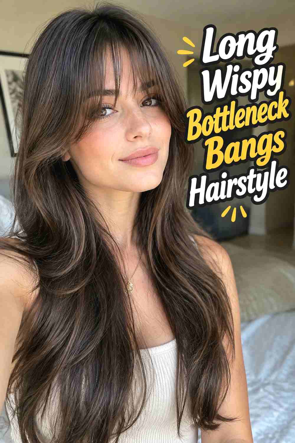 5. Long Wispy Bottleneck Bangs Hairstyle