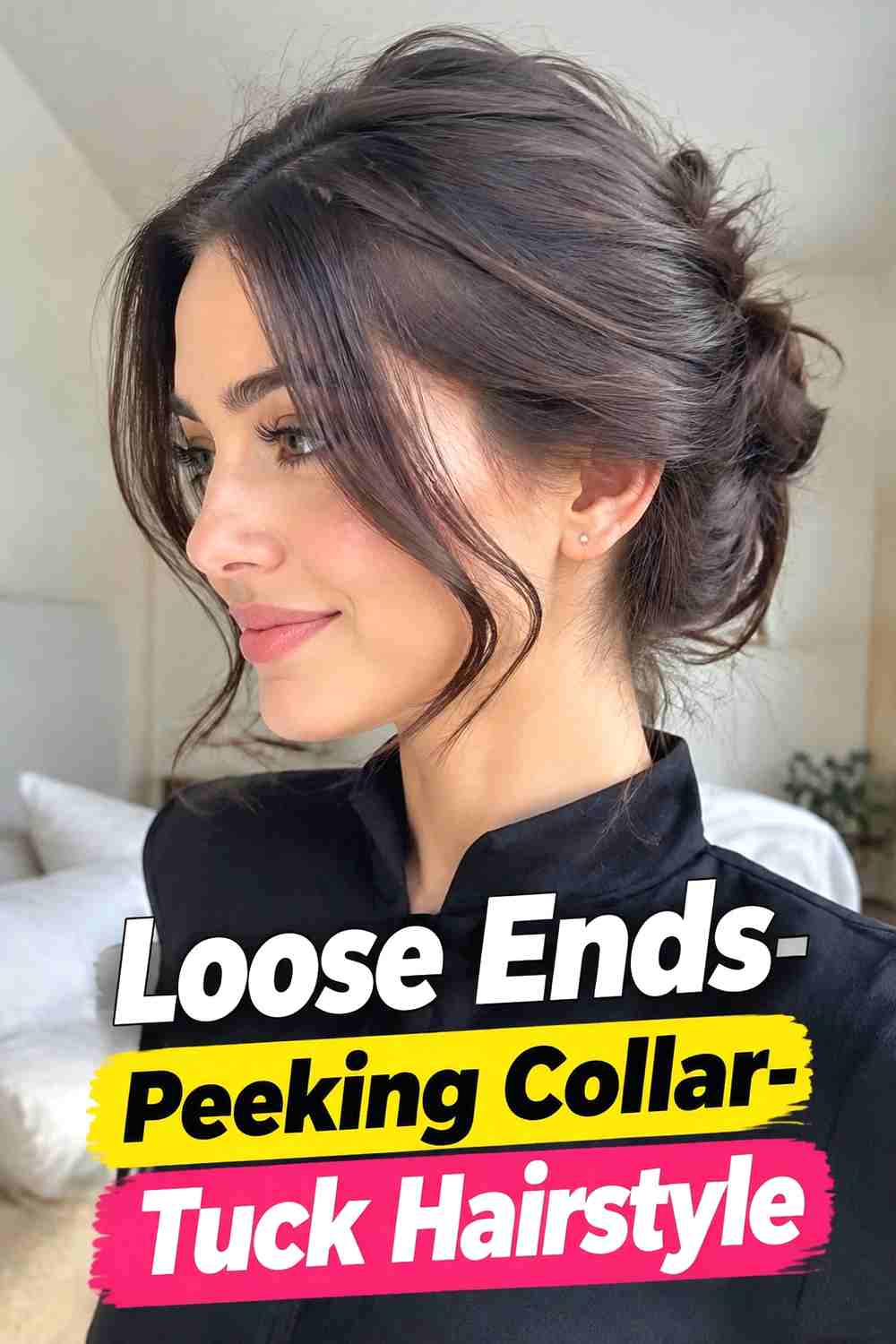 17. Loose Ends Peeking Collar Tuck Hairstyle