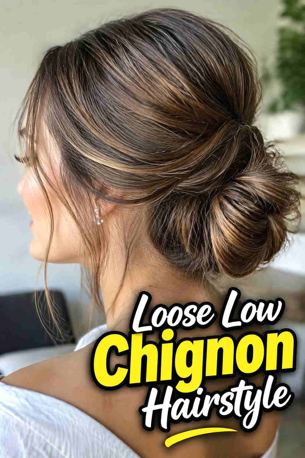 14. Loose Low Chignon Hairstyle
