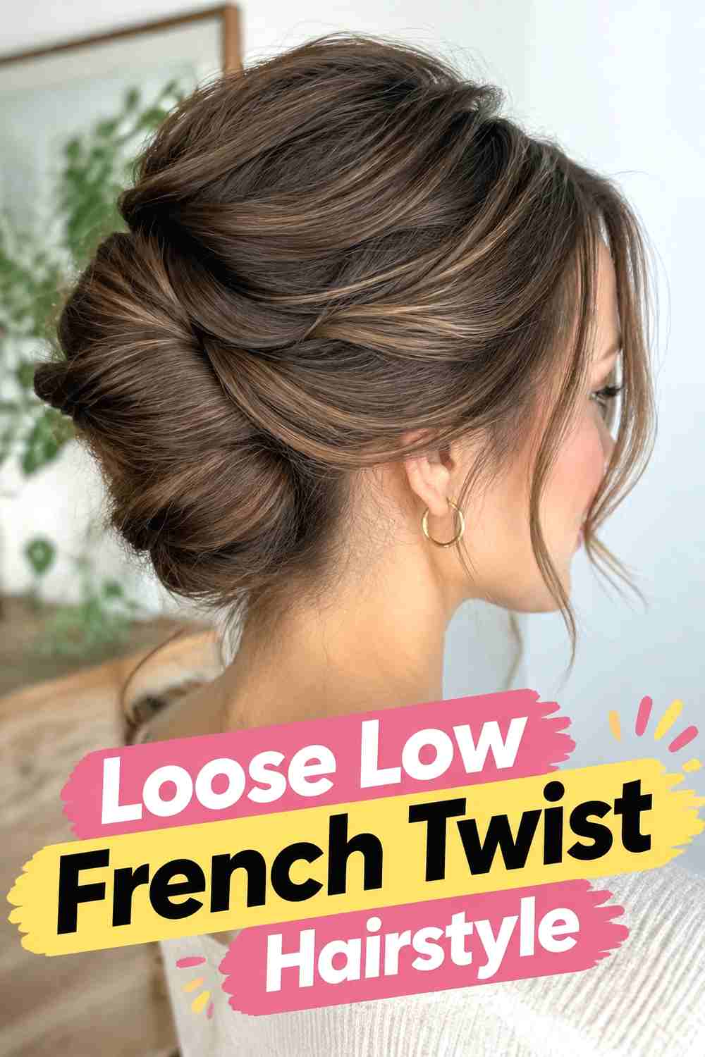 9. Loose Low French Twist Hairstyle