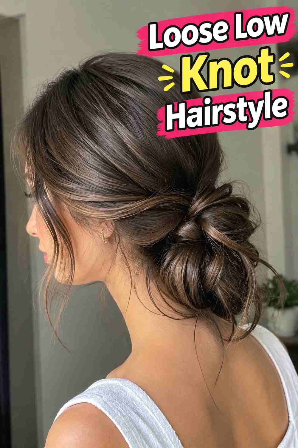 4. Loose Low Knot Hairstyle