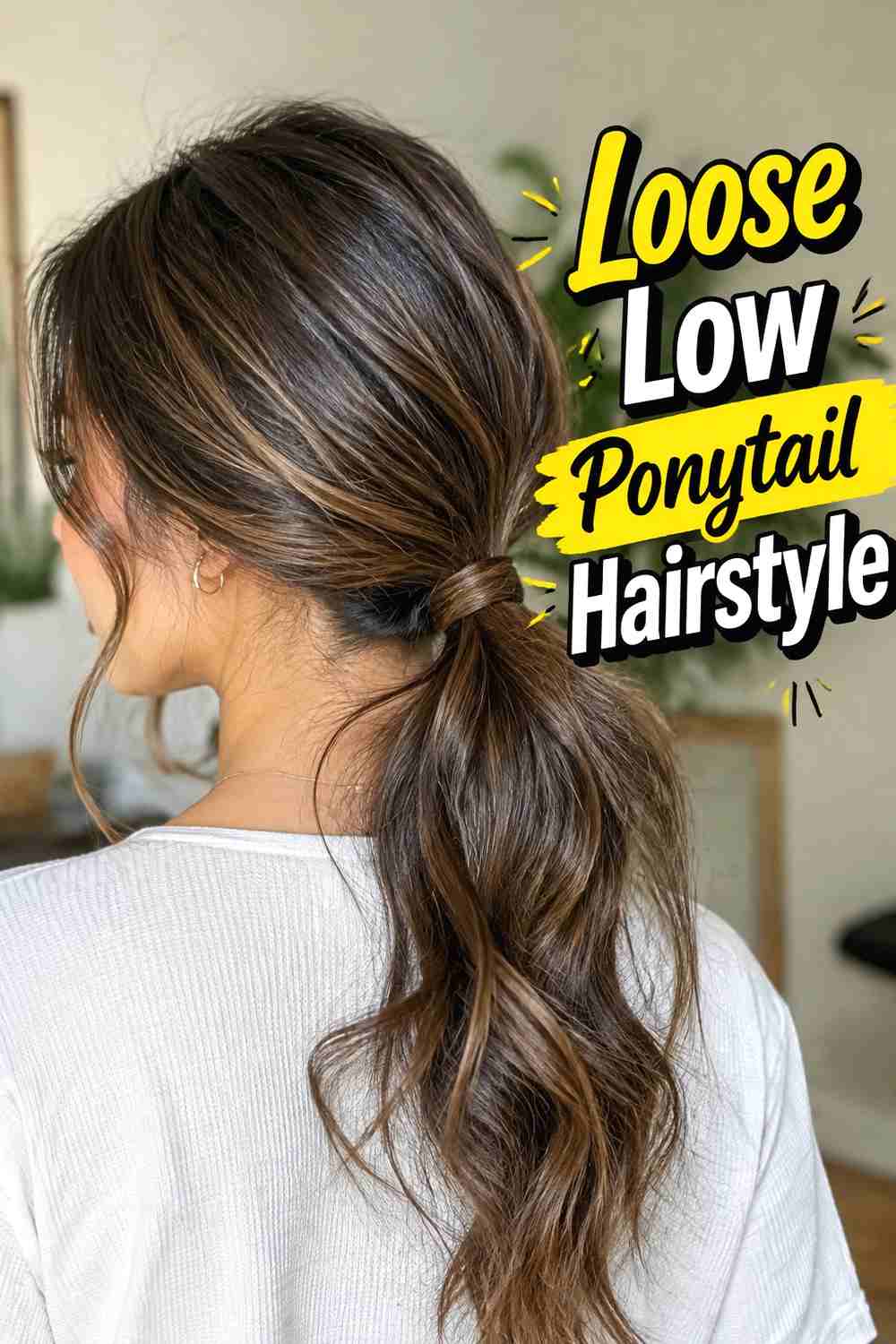 4. Loose Low Ponytail Hairstyle