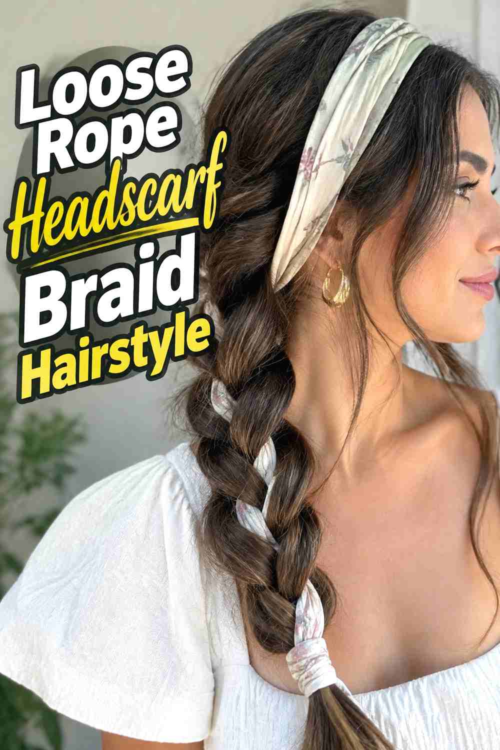 6. Loose Rope Headscarf Braid Hairstyle