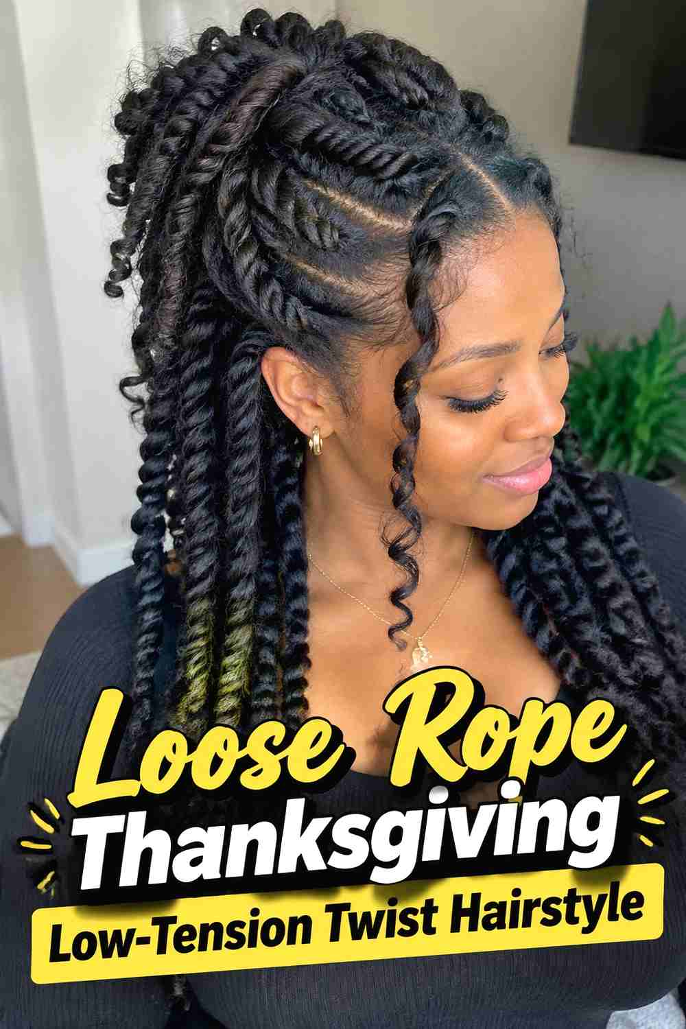 3. Loose Rope Thanksgiving Low Tension Twist Hairstyle