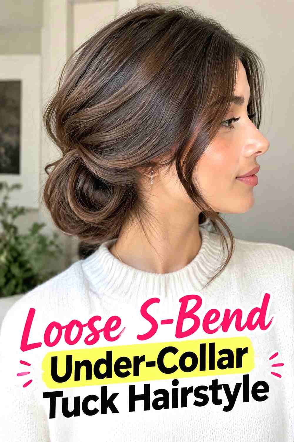 5. Loose S Bend Under Collar Tuck Hairstyle