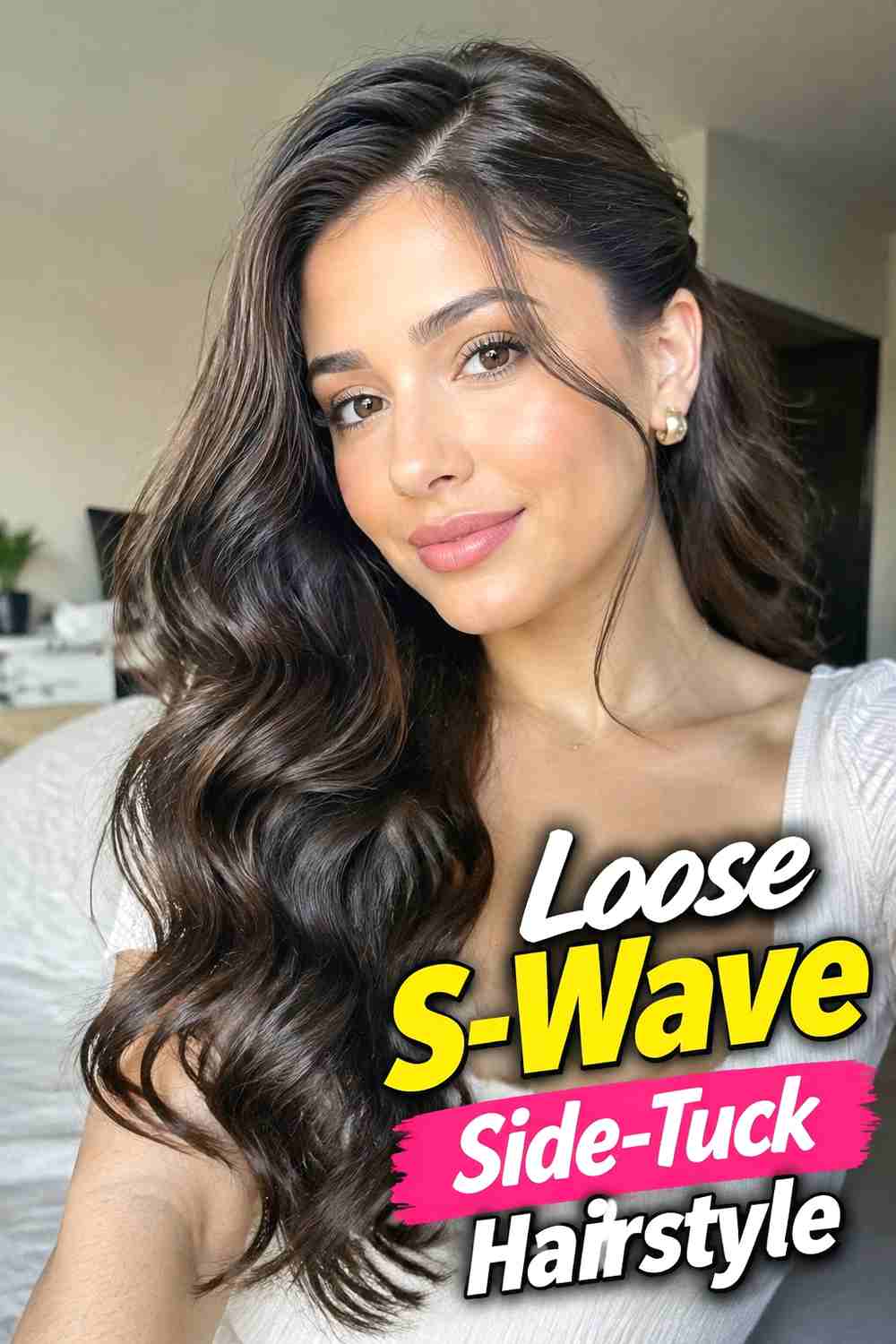 3. Loose S Wave Side Tuck Hairstyle