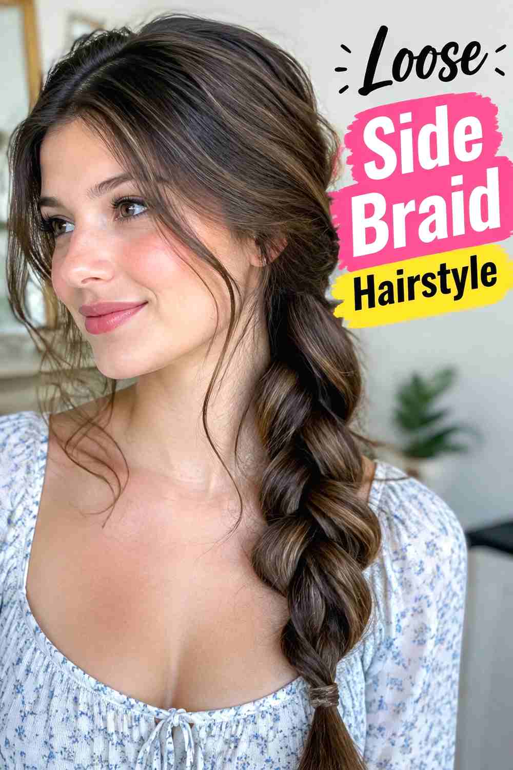 6. Loose Side Braid Hairstyle