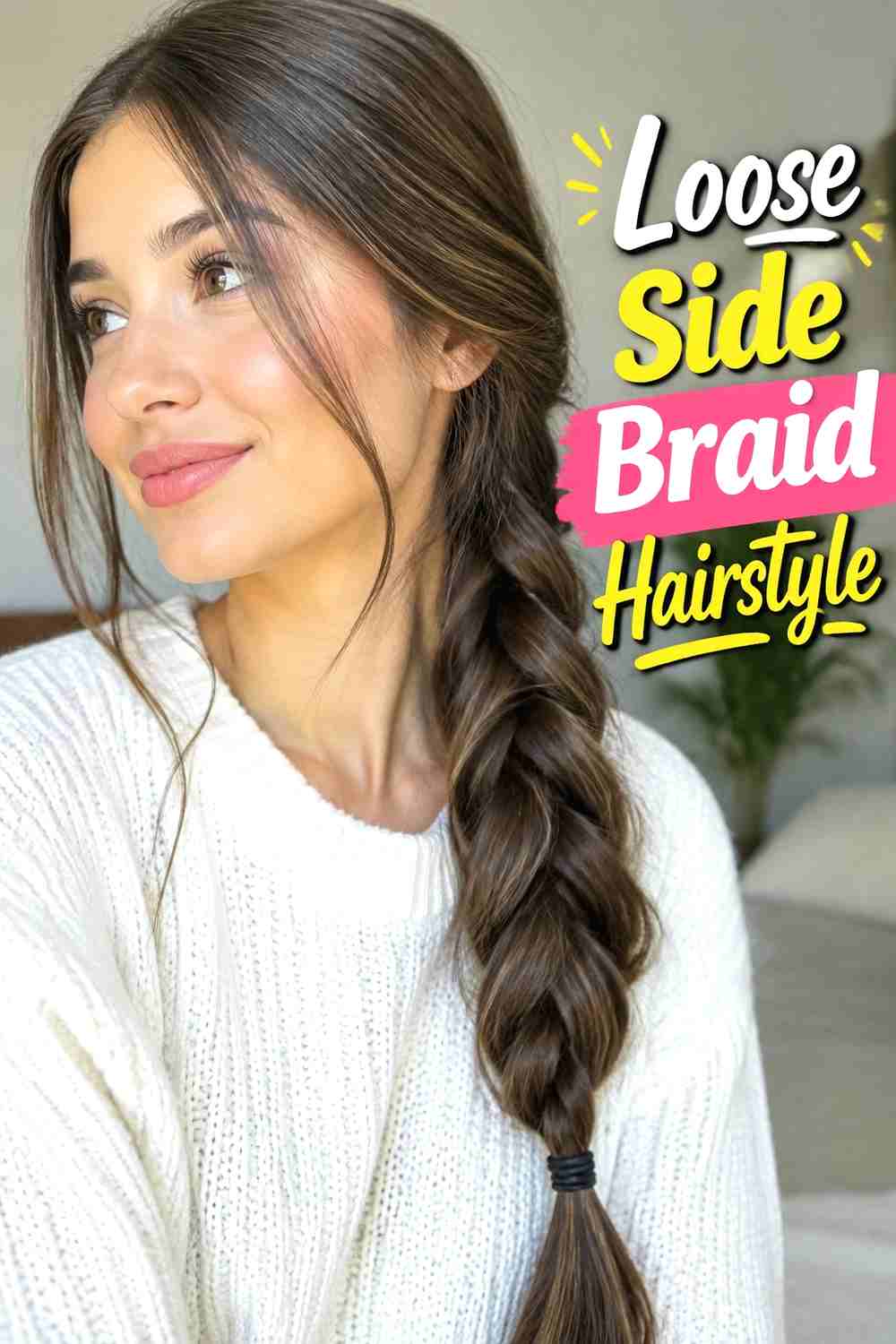 2. Loose Side Braid Hairstyle