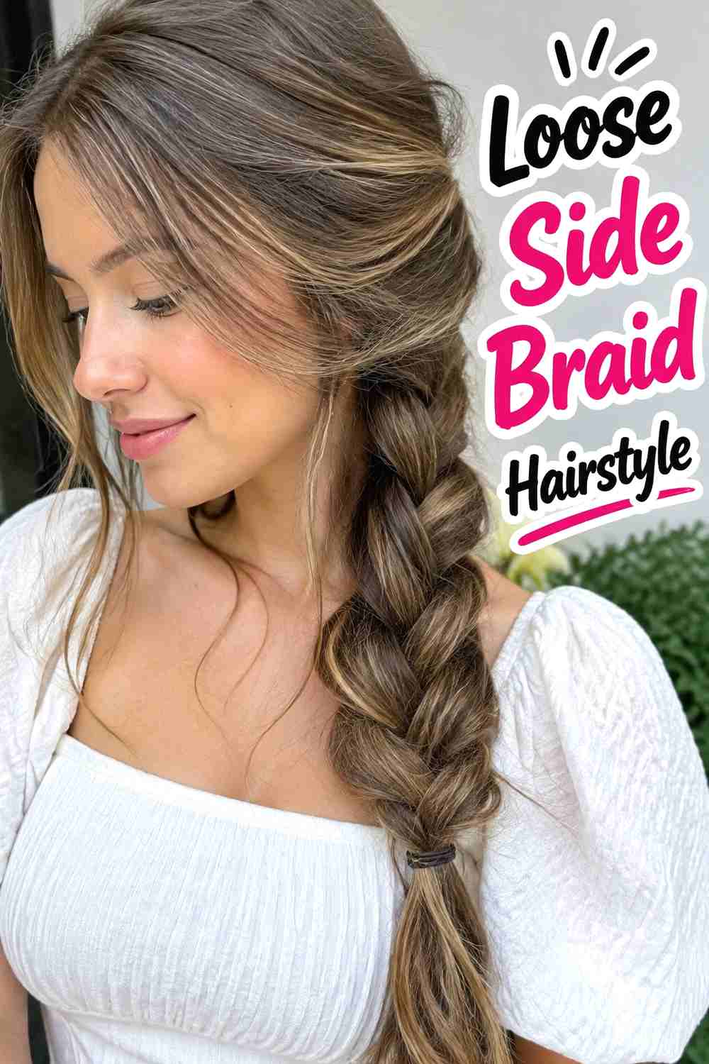 1. Loose Side Braid Hairstyle