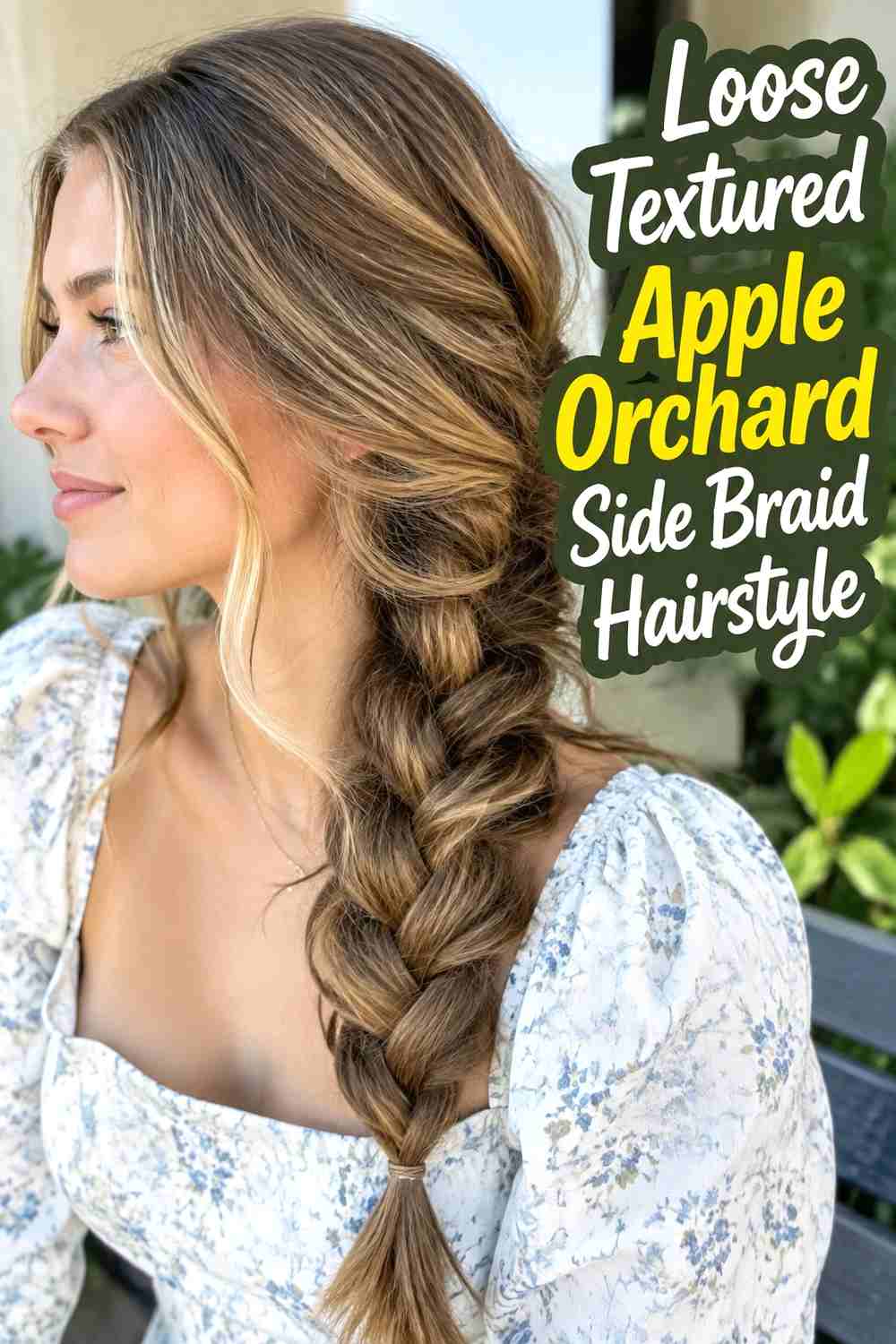 1. Loose Textured Apple Orchard Side Braid Hairstyle