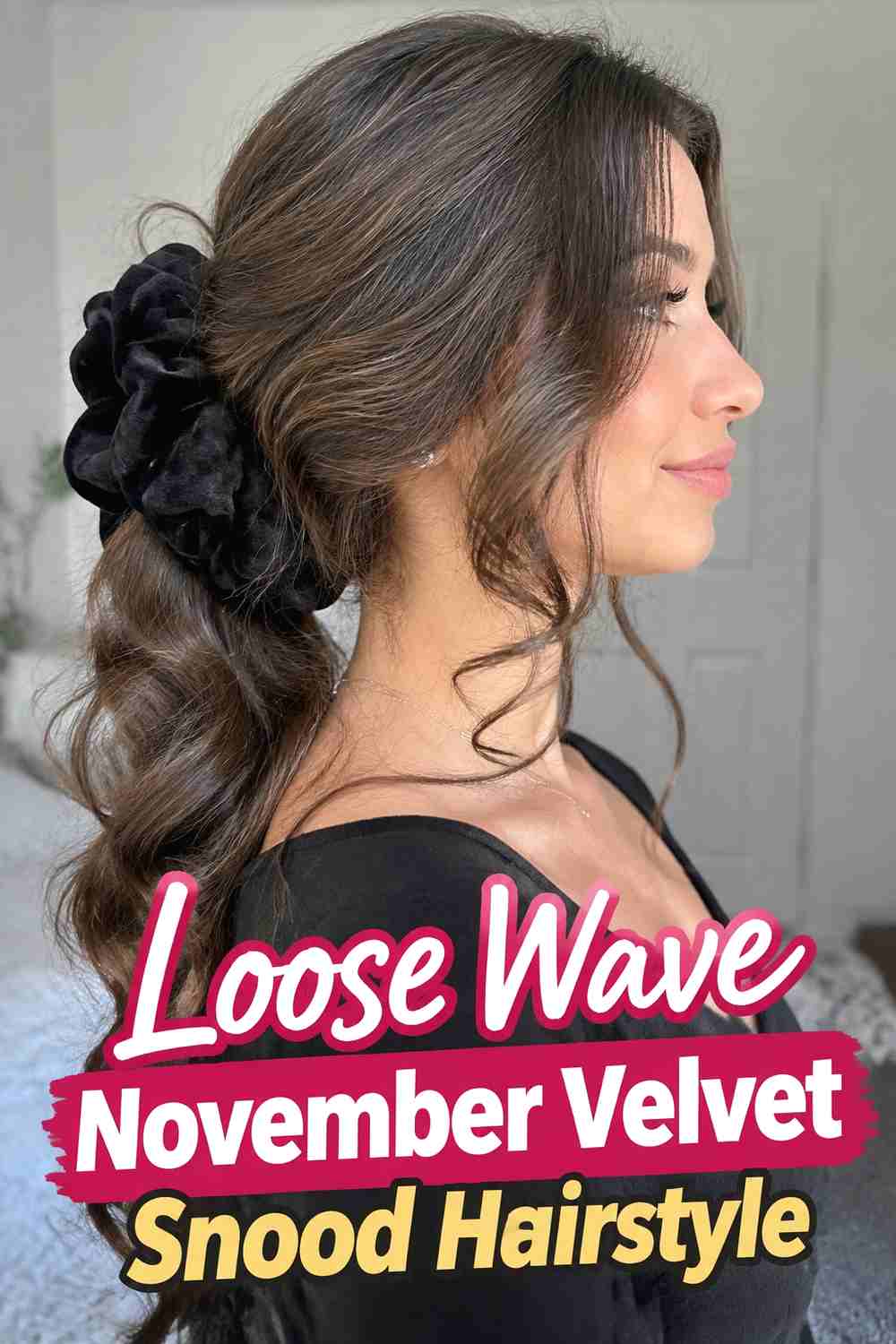 3. Loose Wave November Velvet Snood Hairstyle