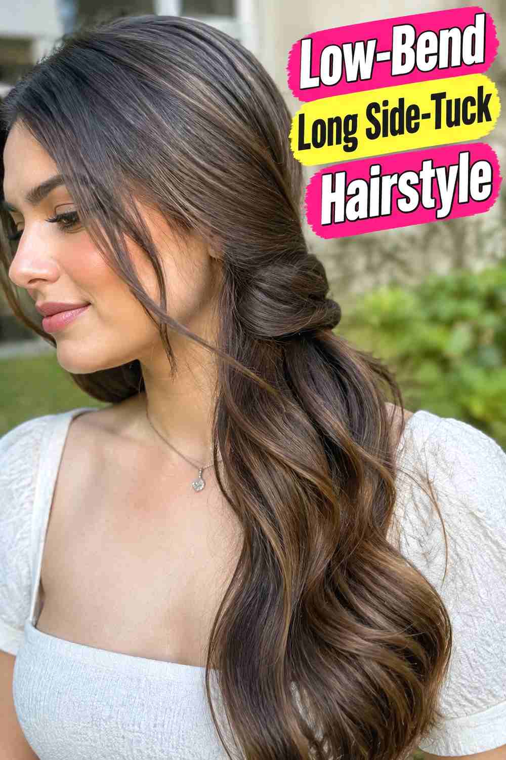 13. Low Bend Long Side Tuck Hairstyle
