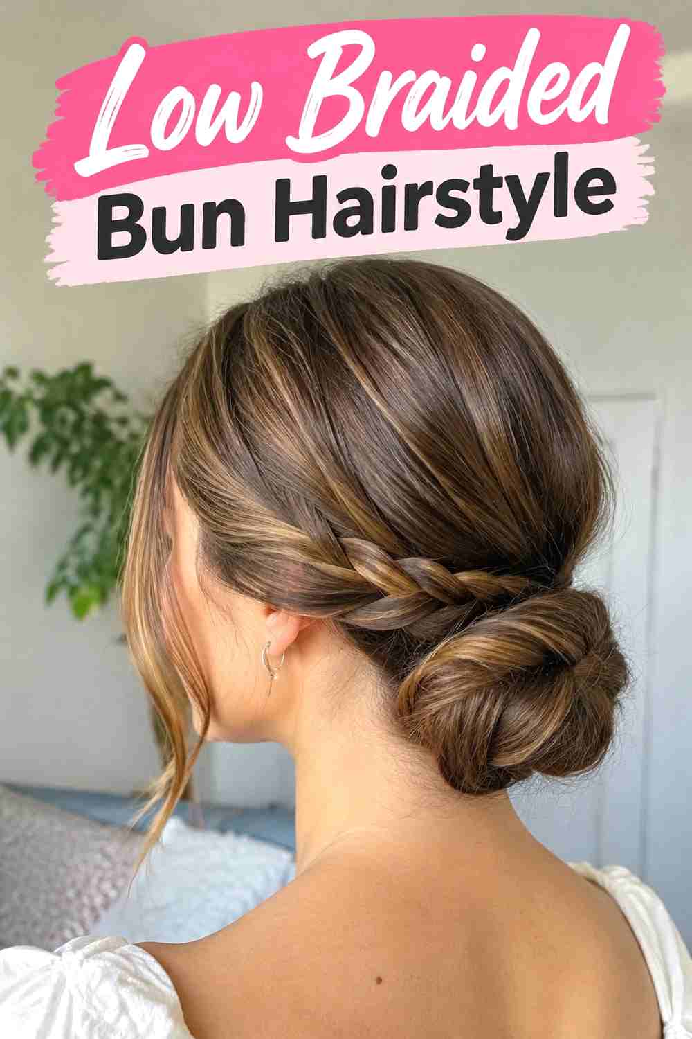 5. Low Braided Bun Hairstyle