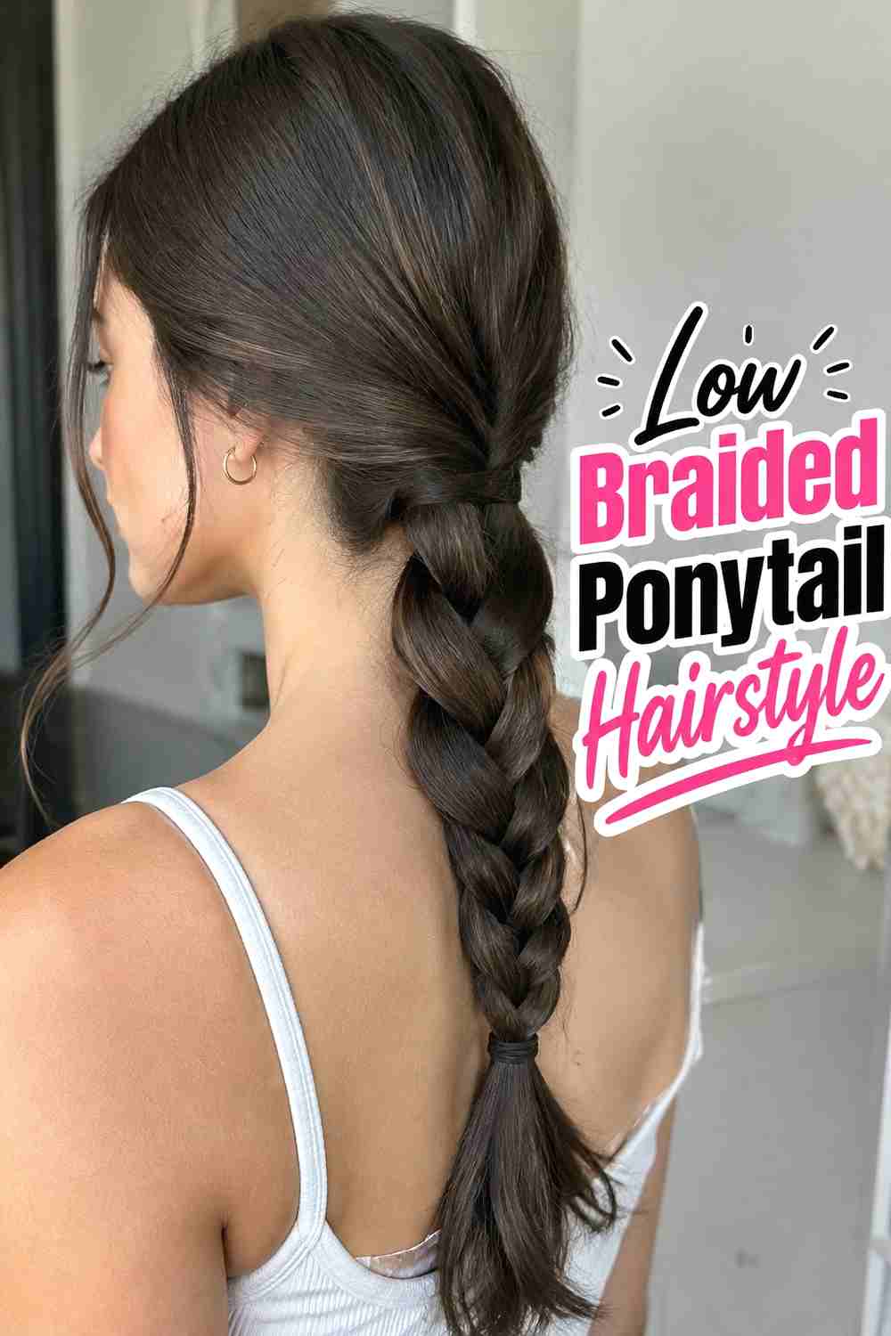 10. Low Braided Ponytail Hairstyle