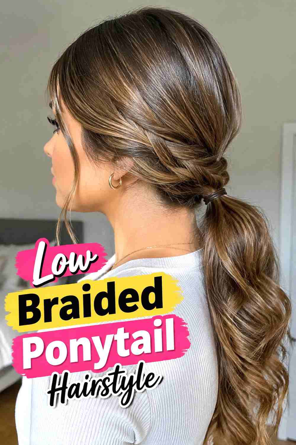 3. Low Braided Ponytail Hairstyle
