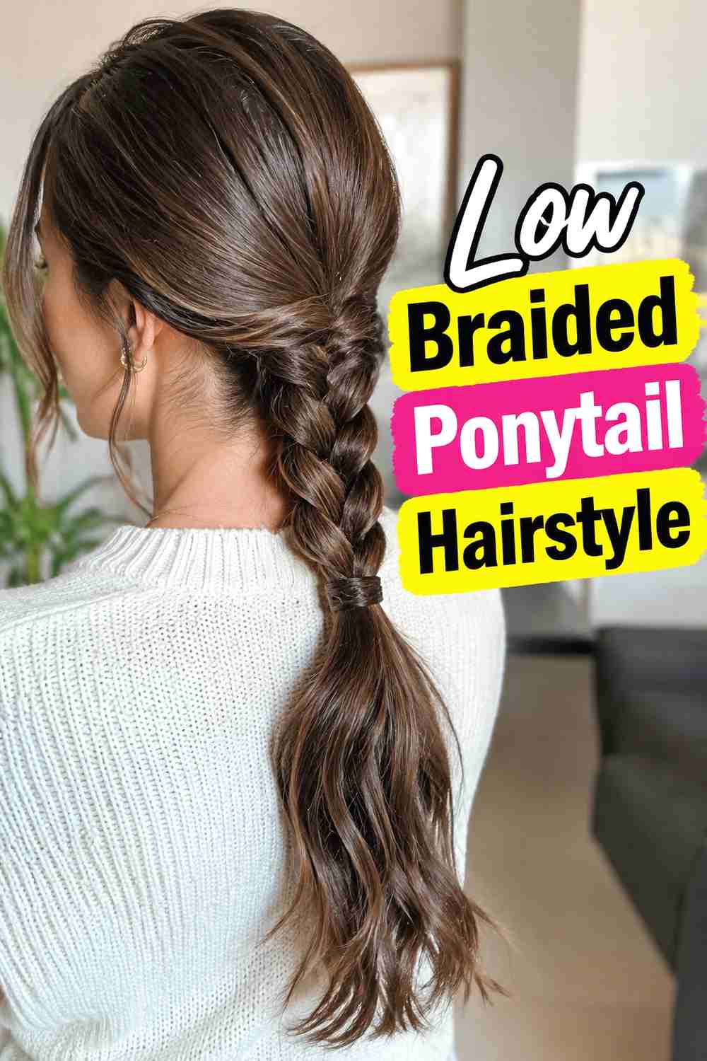 7. Low Braided Ponytail Hairstyle