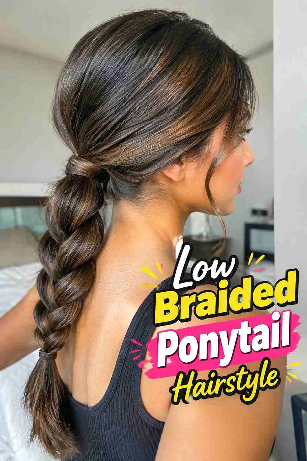 9. Low Braided Ponytail Hairstyle