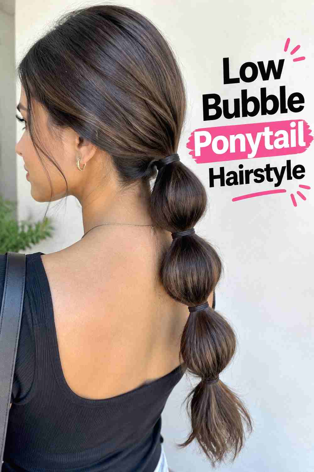 7. Low Bubble Ponytail Hairstyle