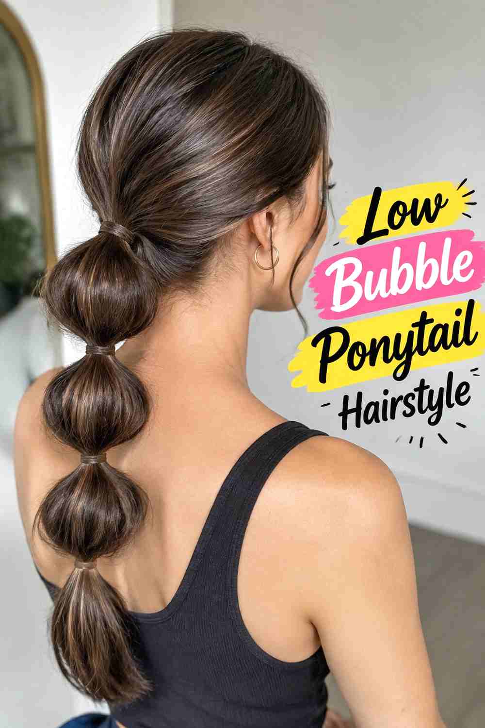 19. Low Bubble Ponytail Hairstyle
