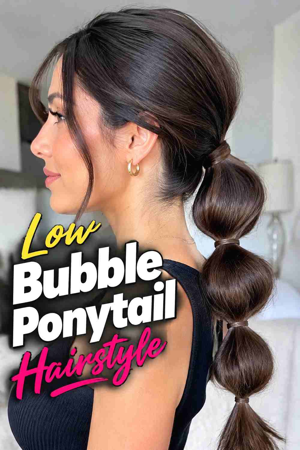 12. Low Bubble Ponytail Hairstyle
