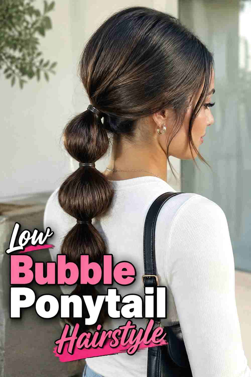 8. Low Bubble Ponytail Hairstyle