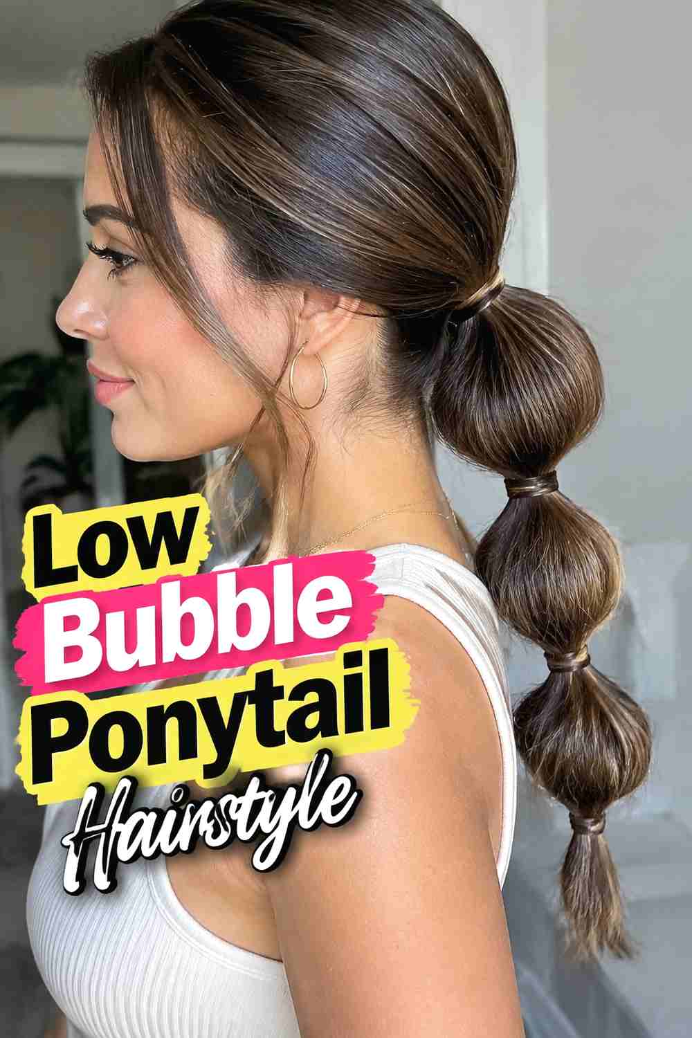 9. Low Bubble Ponytail Hairstyle