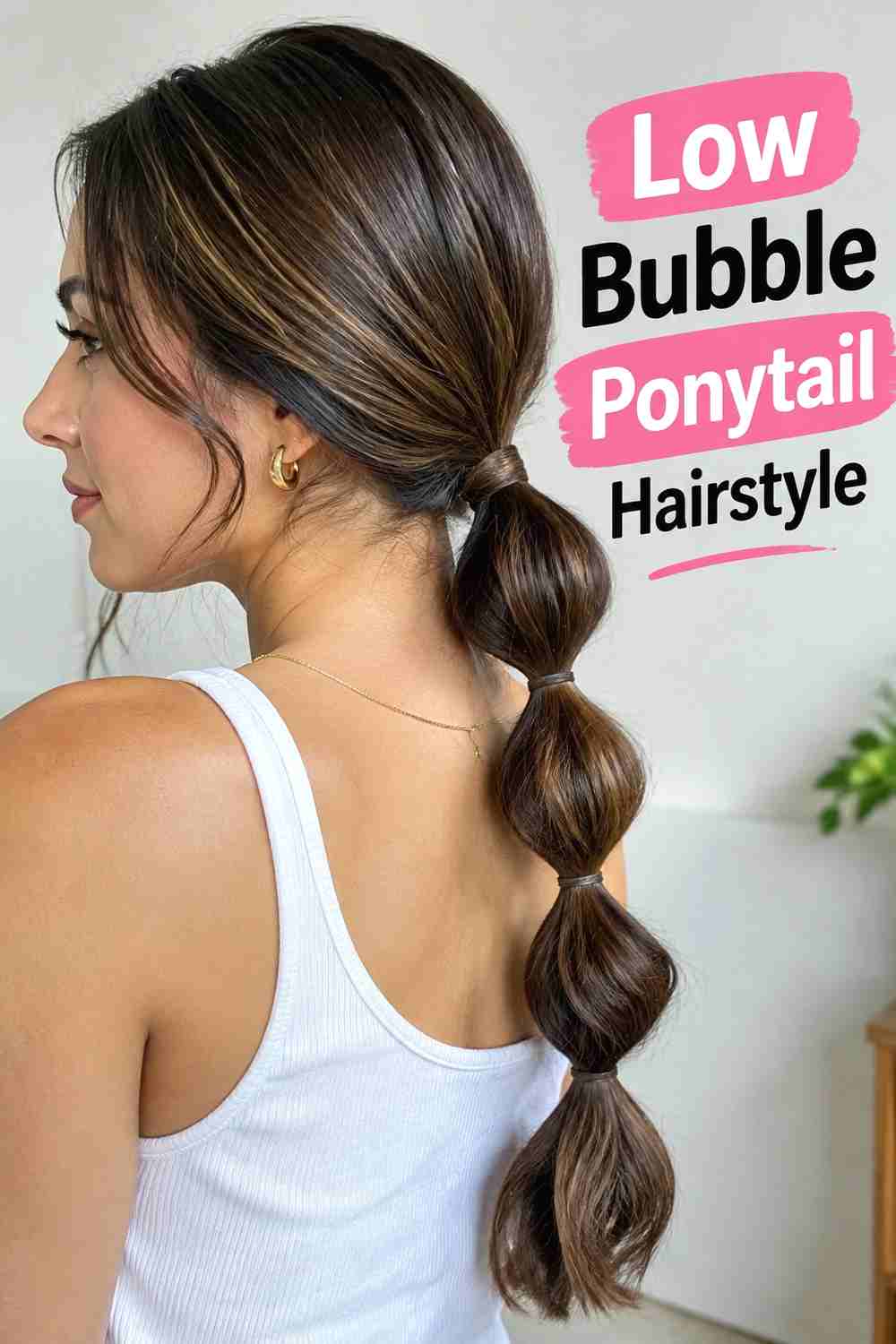 10. Low Bubble Ponytail Hairstyle