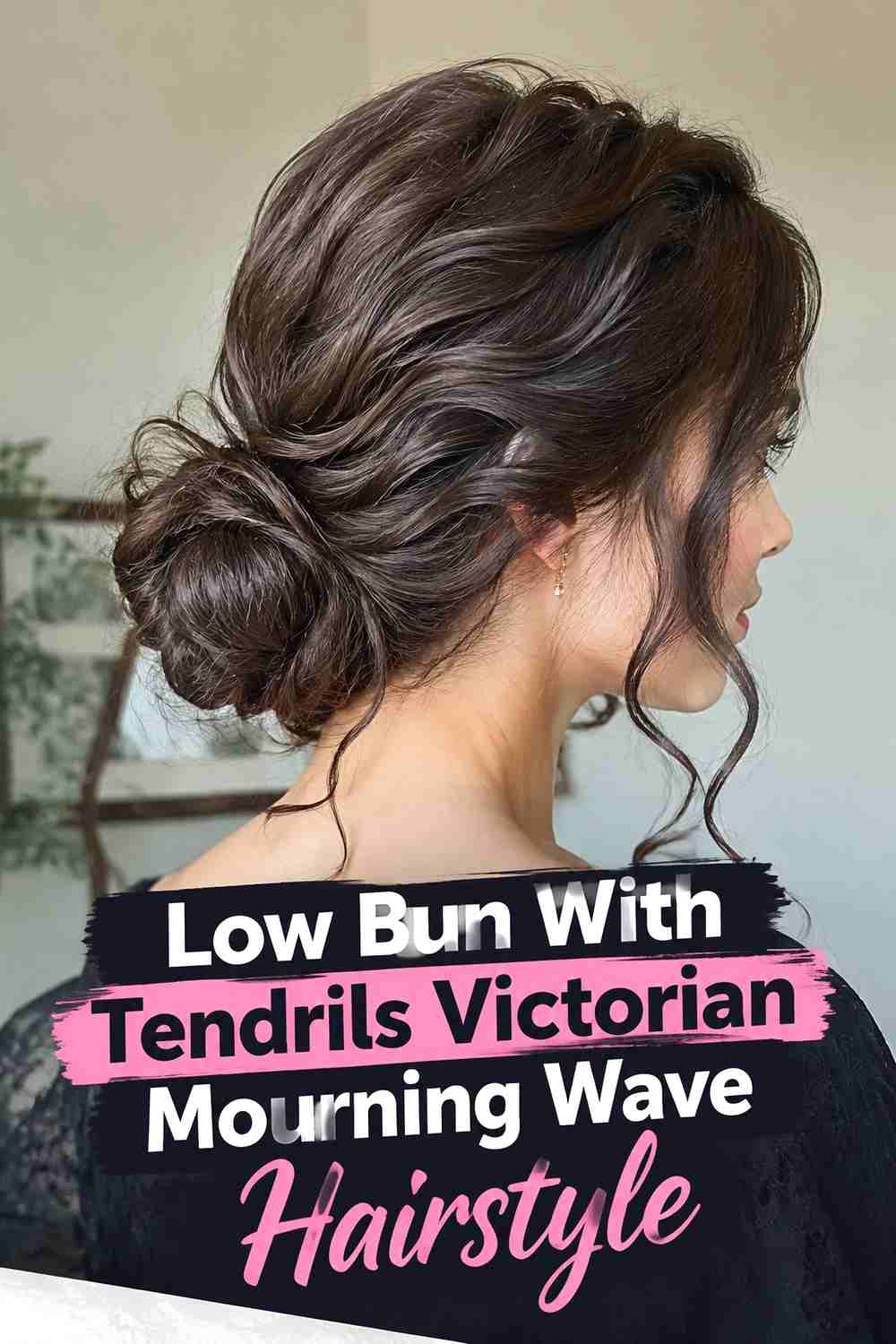 14. Low Bun With Tendrils Victorian Mourning Wave Hairstyle